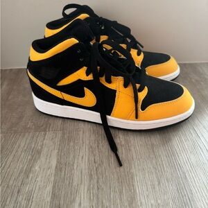 Black and Yellow High-Top Sneakers